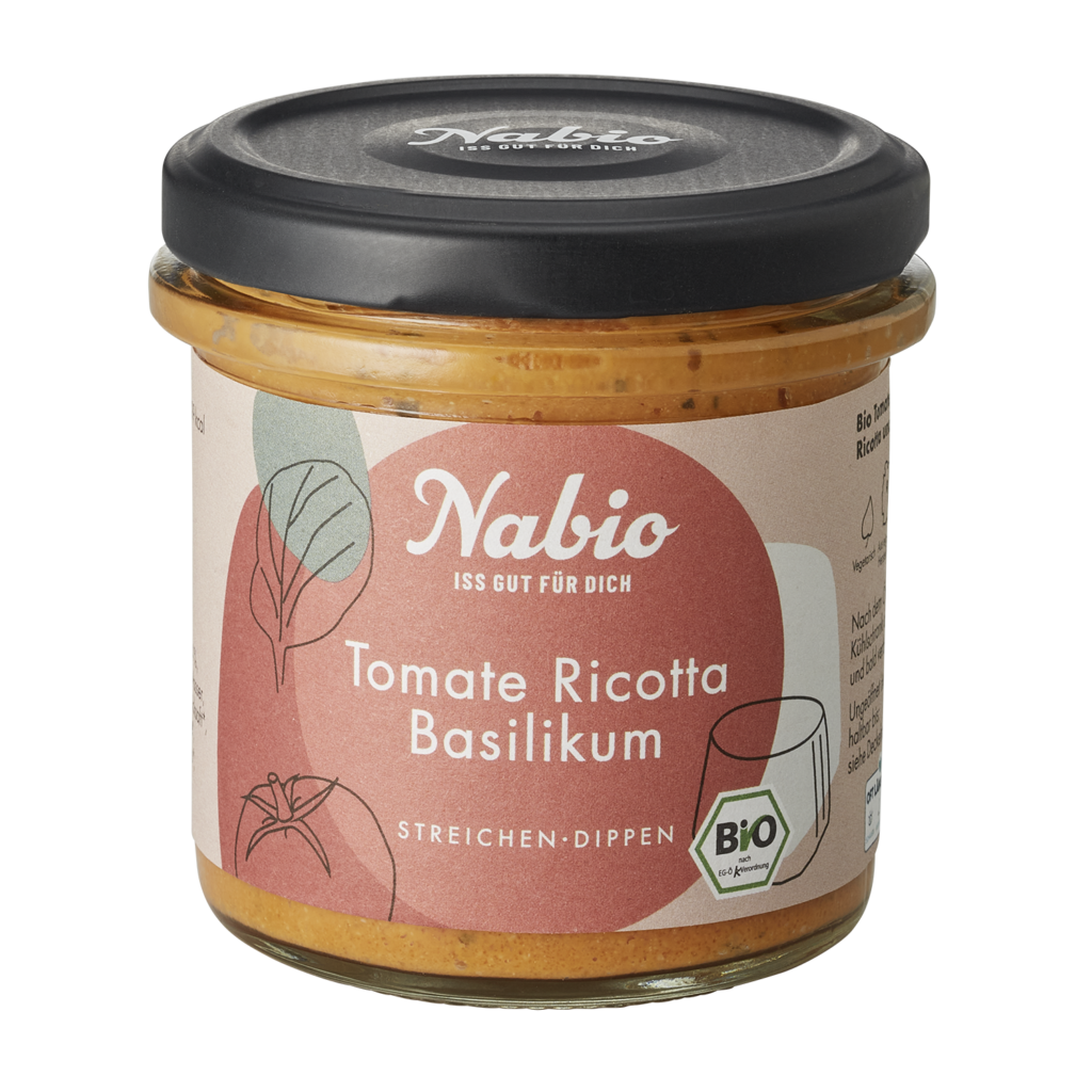 Tomate Ricotta Basilikum Aufstrich Vorderseite