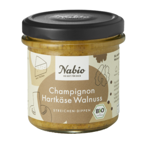 Nabio Champignon Hartkäse Walnuss Vorderseite