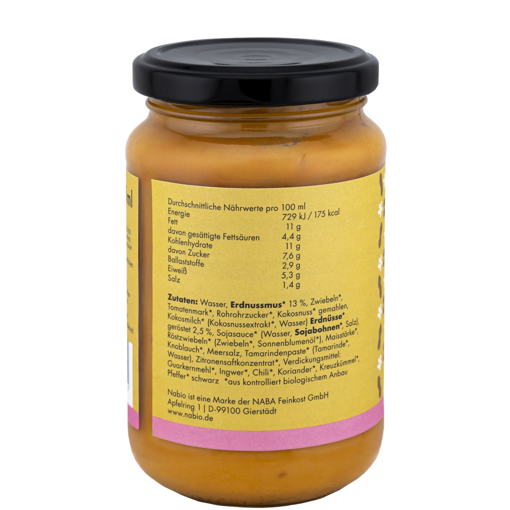 Erdnuss Sauce Rückseite
