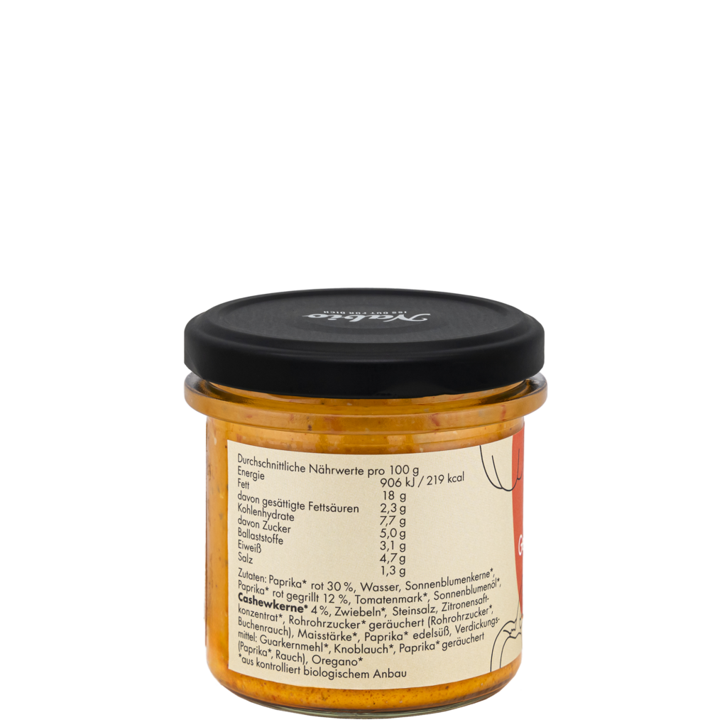 Gegrillte Paprika Cashew Rückseite