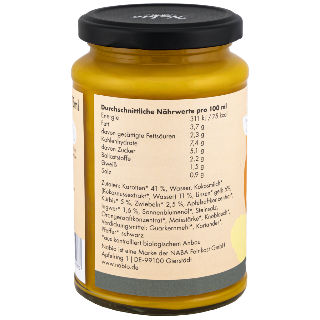 Kürbis Karotten Cremesuppe Rückseite