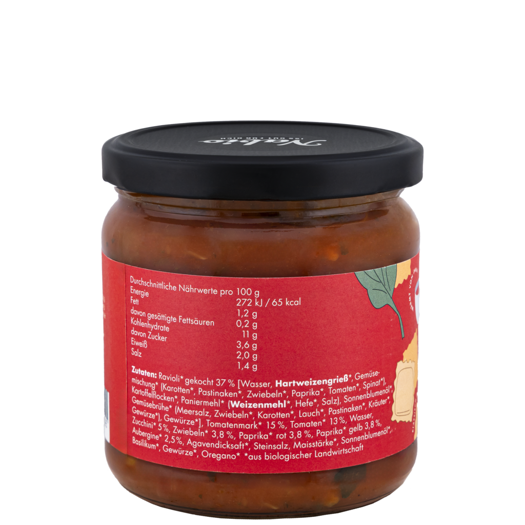 Gemüse Ravioli Rückseite